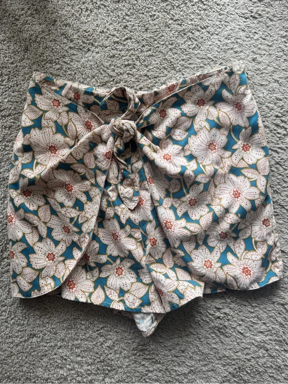Anthropologie Georgine Skirted Shorts -Floral Wrap Tie-Front Skort in
